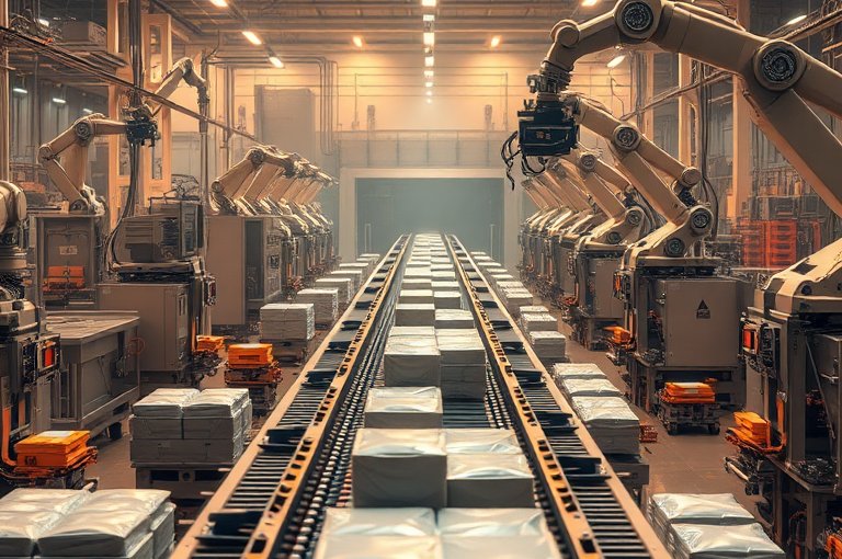 全自動包裝碼垛機器人系統